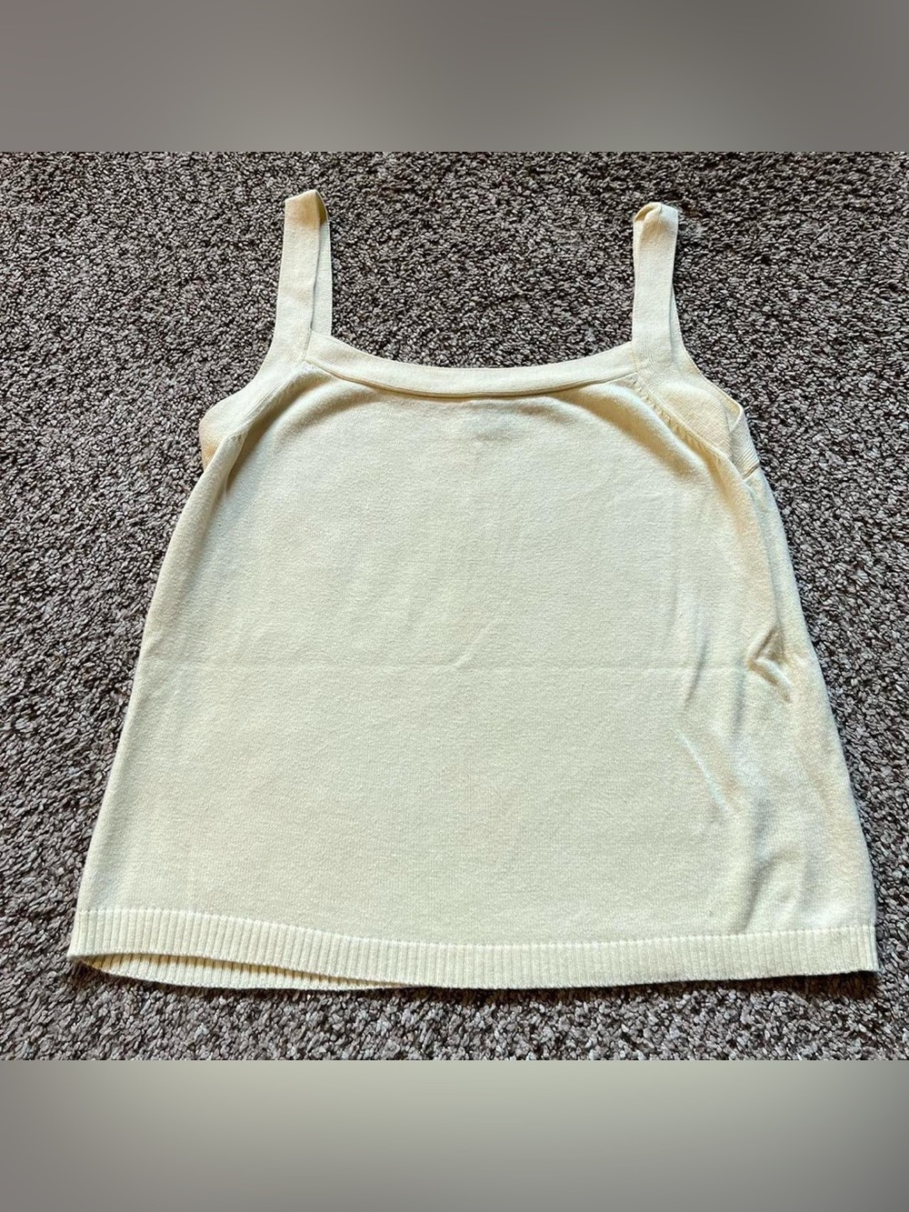 GAP Light pastel yellow square neck tank top